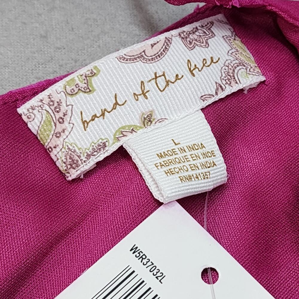 Band of the Free Women's Size Large Floral Mini Dress Fuschia Tie Back NWT - Picture 8 of 9